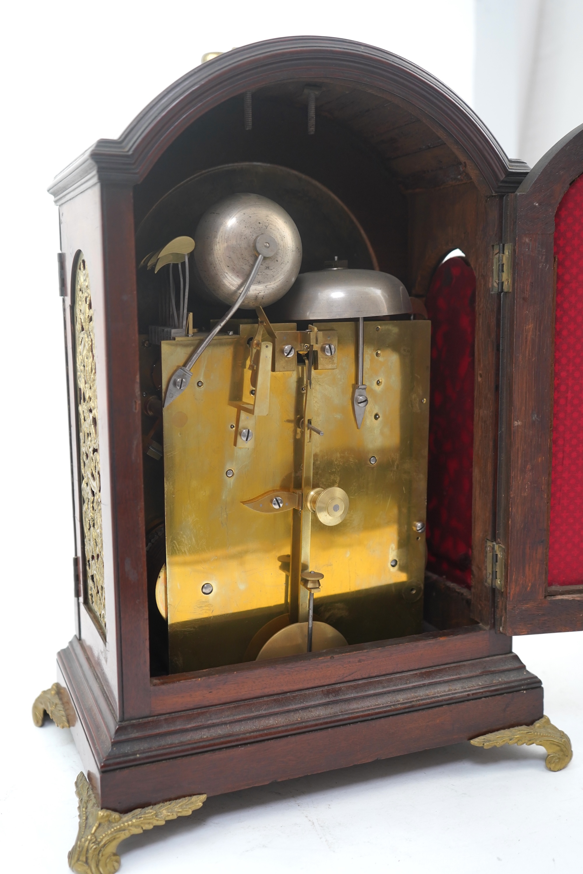 A mid 19th century mahogany triple fusee bracket clock by John Groves